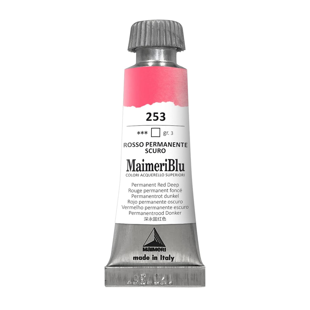 MaimeriBlu 12ml Single-Pigment Watercolor Paint - Permanent Red Deep PR177 Professional Watercolor Paint - Lightfast and Transparent Watercolor Paint Tube for Artists