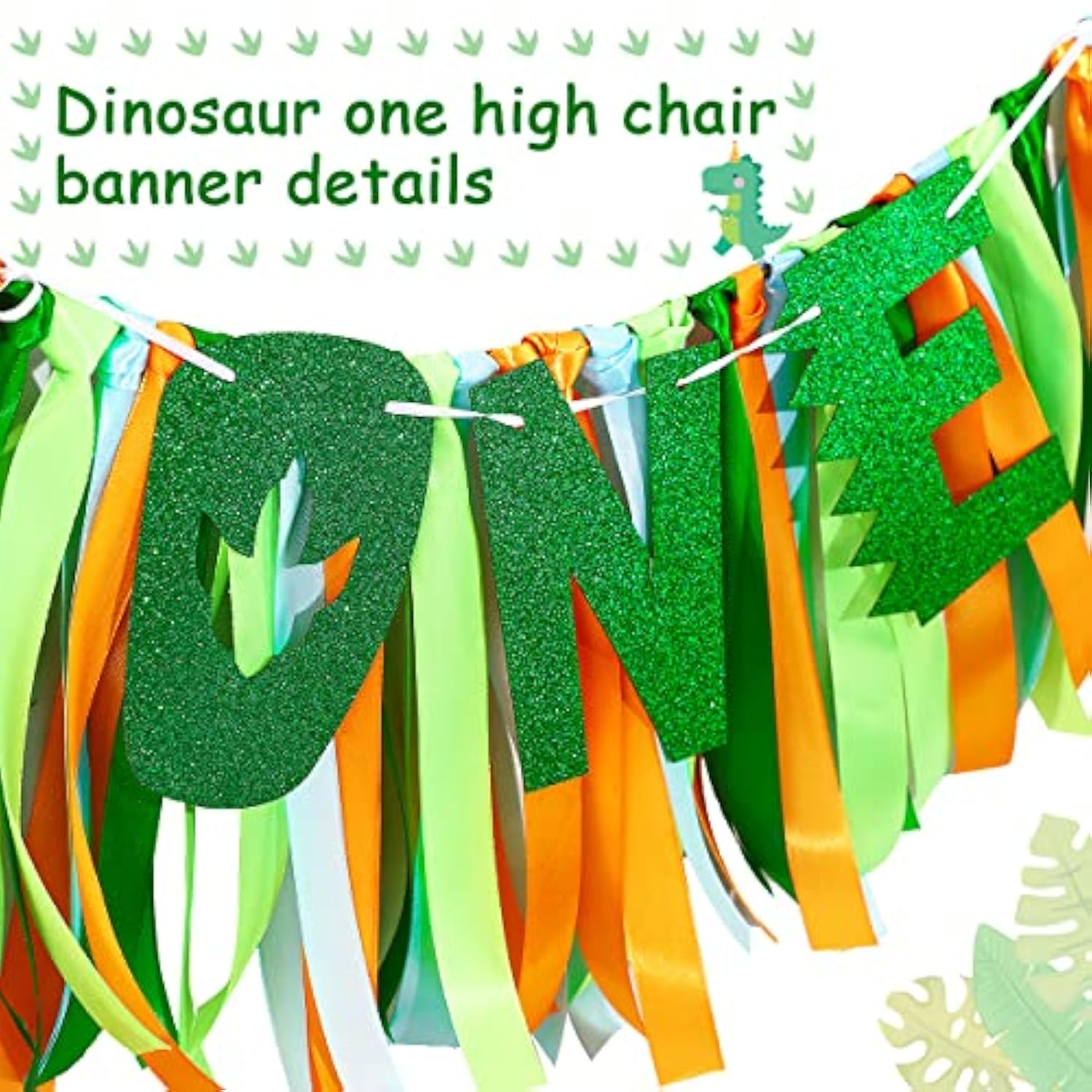 One A Saurus Birthday Decorations, Dinosaur 1St Happy Birthday Party Supplies With Balloons Highchair Banner And Baby Photo Banner, T-Rex Roar Party Decor For Boy One Year Old