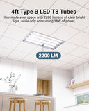 10 Pack 4FT T8 LED Bulbs 18W 2200LM 6000K Single End Ballast Bypass Clear Lens