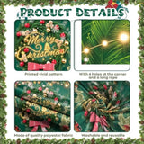 Merry Christmas Large Fabric Banner Background Sign, Green Elk Garland Xmas Banner Backdrop Photo Props For Wall Party New Year Winter Decorations