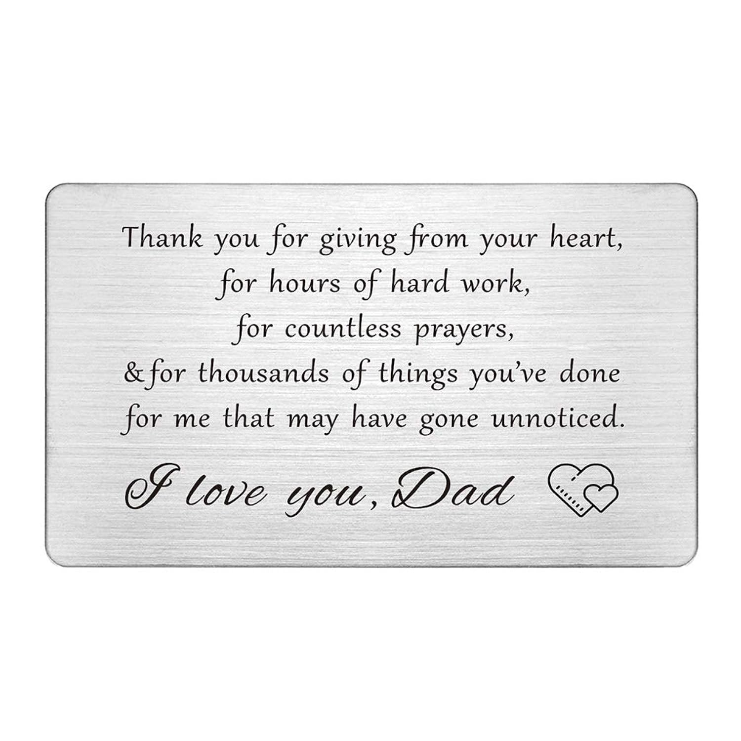 I Love You Dad Christmas Gifts, Thank You Gift For Dads Birthday Card, Birthday Gifts For Dad Christmas Card, Fathers Day Gift For Dads, Engraved Wallet Cards