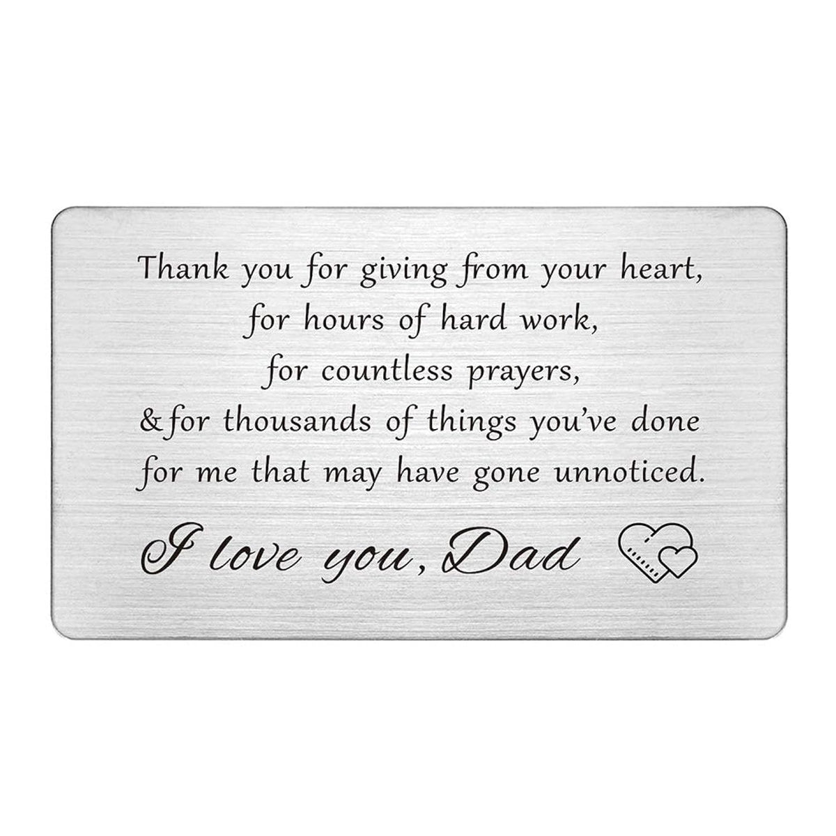 I Love You Dad Christmas Gifts, Thank You Gift For Dads Birthday Card, Birthday Gifts For Dad Christmas Card, Fathers Day Gift For Dads, Engraved Wallet Cards