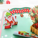 Pop Up Christmas Card 3D Christmas Wreath Greeting Cards With Envelopes