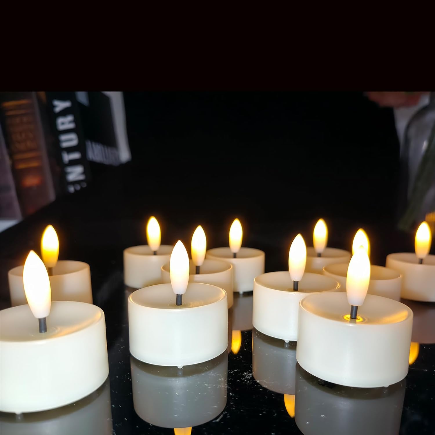 Flameless Led Tealight Candles, Battery Operated Fake Led Lights Electric Flickering Tea Lights For Wedding Party Halloween Christmas Party Theme Party, Holiday Decor Home Decorations, Set Of 12