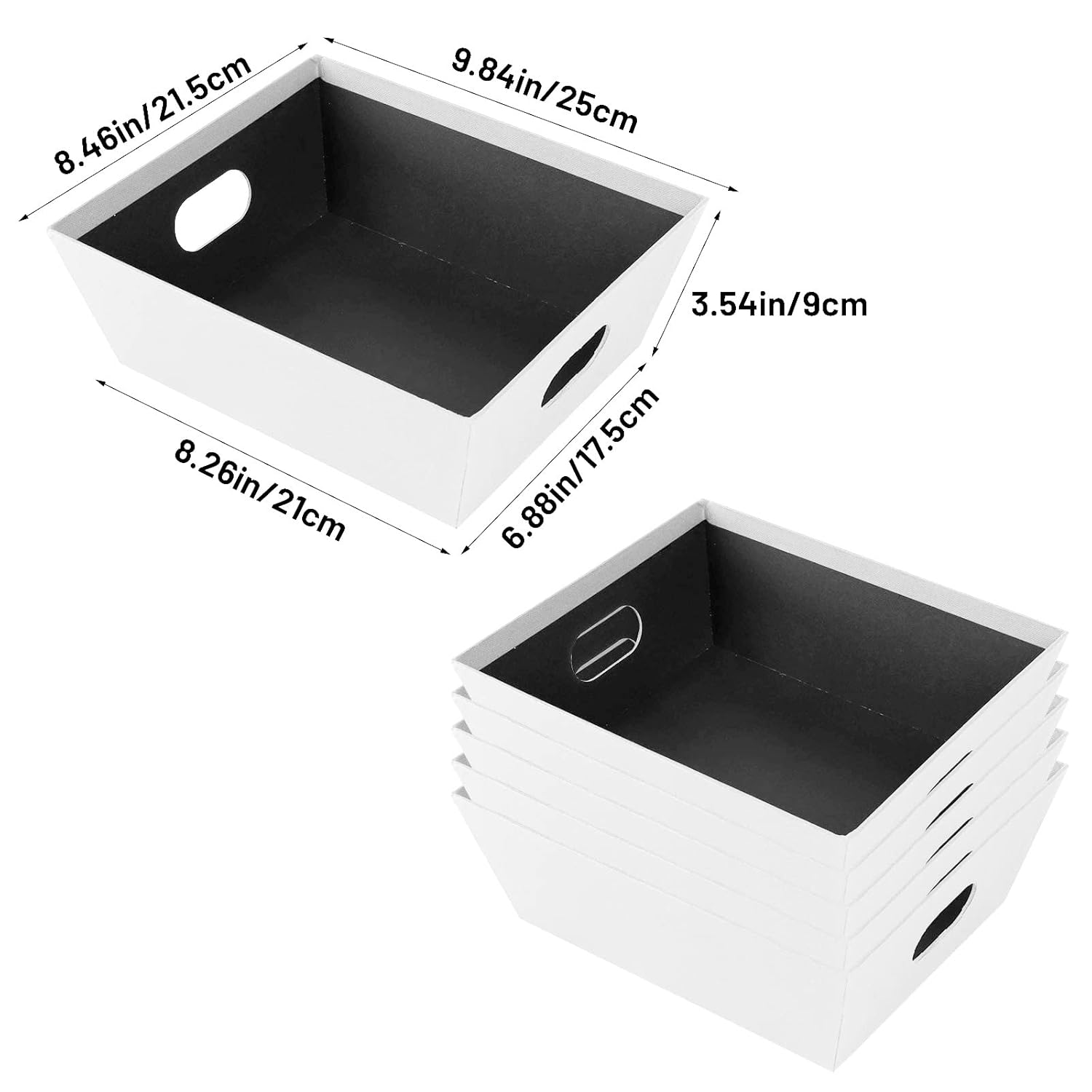 Baskets For Gifts Empty - Gift Baskets Empty To Fill Kit - White Basket Cardboard To Fill Bulk 5 Pack For Holiday, Birthday, Christmas, Valentines Day And Any Occasion