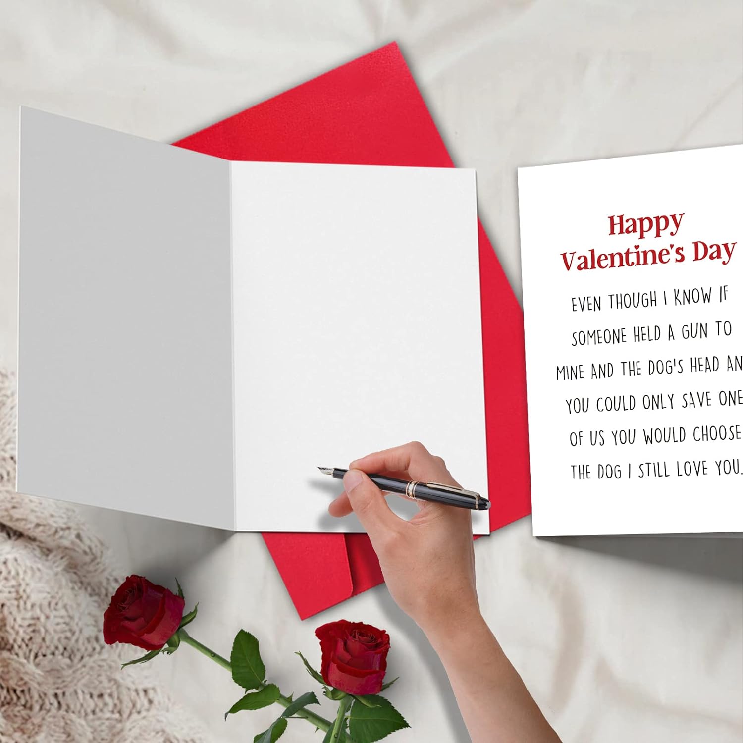 Funny Valentines Day Card For Boyfriend Husband, Dog Valentines Day From Girlfriend Wife, Happy Valentine’S Day For Him Her
