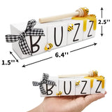 Bee Tiered Tray Decor Buzz Mini Wood Blocks With Faux Honey Spring Summer Farmhouse Kitchen Display Bee Lovers Gift