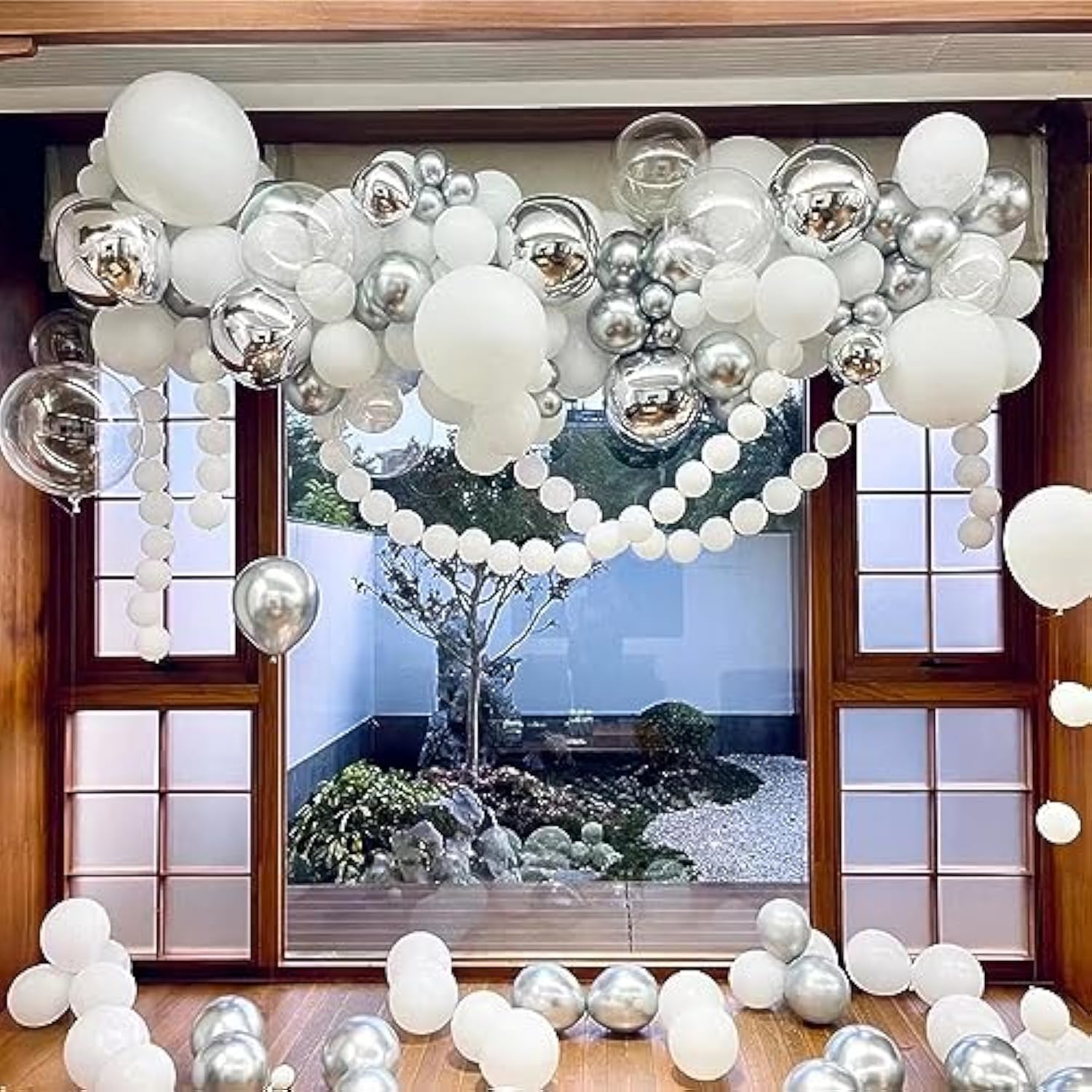 Link Balloons, 100Pcs 6Inch White Latex Balloons With Linkable Needle Tail Connected For Birthday/Wedding/Bridal Shower Decoration (White, 6")