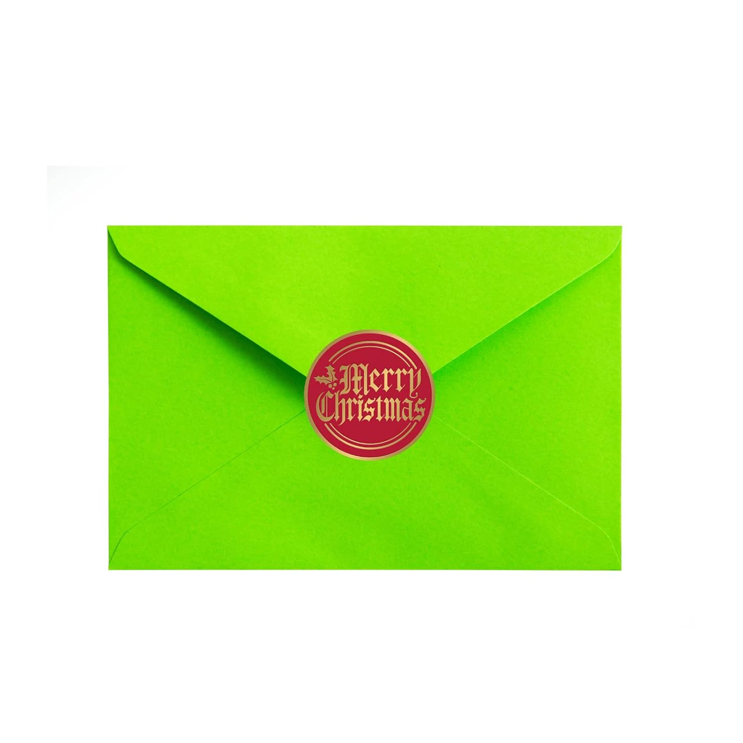 Bundleofbeauty Item#4590 Bridgt And Vivid 50Pack Rustic Glitter Red And Gold Merry Christmas Envelope Stickers Seals