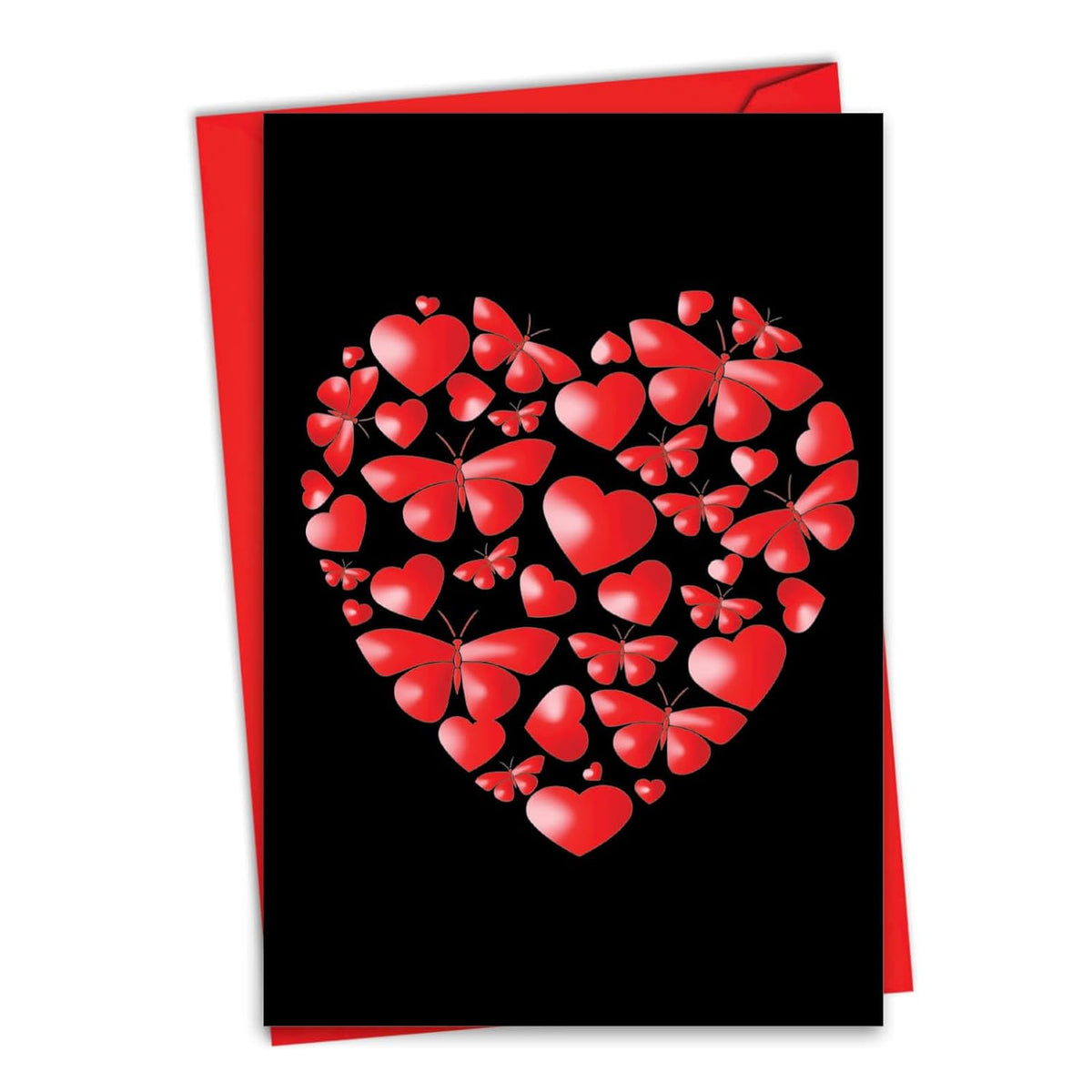 - Valentine'S Day Greeting Card With Envelope (4.63 X 6.75 Inch) - Hearts And Butterflies C9076Cvdg