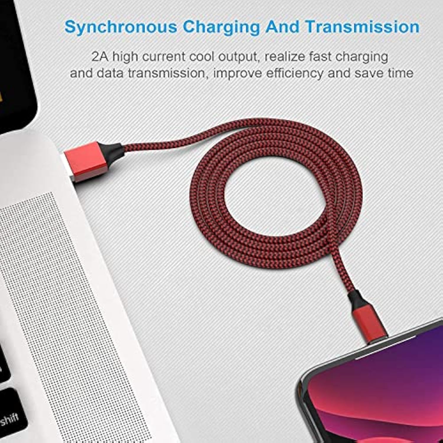 [Apple Mfi Certified] 6Pack 3/3/6/6/6/10 Ft Iphone Charger Nylon Braided Fast Charging Lightning Cable Compatible Iphone 14 Pro/13 Mini/13/12/11 Pro Max/Xr/Xs/8/7/Plus/6S/Se/Ipad