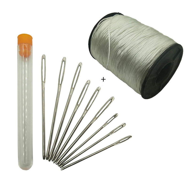 9 Pieces Large-Eye Blunt Needles + 1 X Roll Of 150 Yards 1.0 Lift Shade Cord -