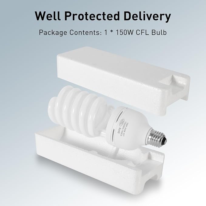 150W CFL Photography Light Bulb 5400K Daylight Spiral E26 E27 Softbox Studio Camera Lighting