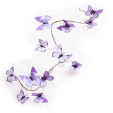 Artificial Butterfly Garland, Fake Butterfly Decorative Vines, Diy 3D Unique Butterfly Hanging Decor For Home Wall Easter Spring Flowers Party Wedding Arch Shopping (Pur Ple07)