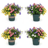 8 Bundles Artificial Flowers For Outdoors, Uv Resistant Fake Flowers,Home Patio Garden Decor (Mix Pink White Purple Yellow)