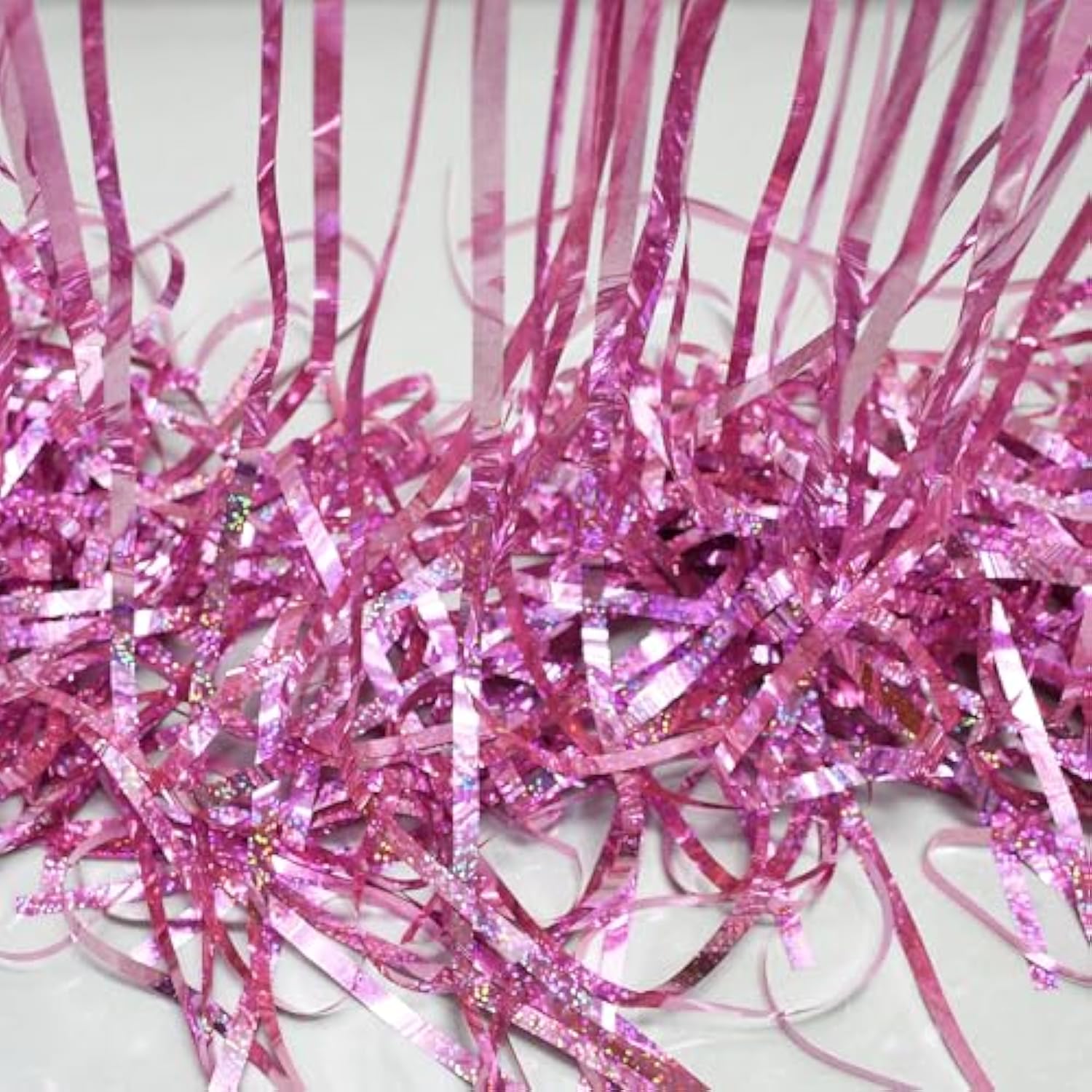 Pink Tinsel Fringe Backdrop, Sparkly Party Streamers Foil Fringe Curtains For Birthdays Bachelorette Easter Bridal Shower Dount Party Decorations - 2 Pack 3.3×8.2Ft