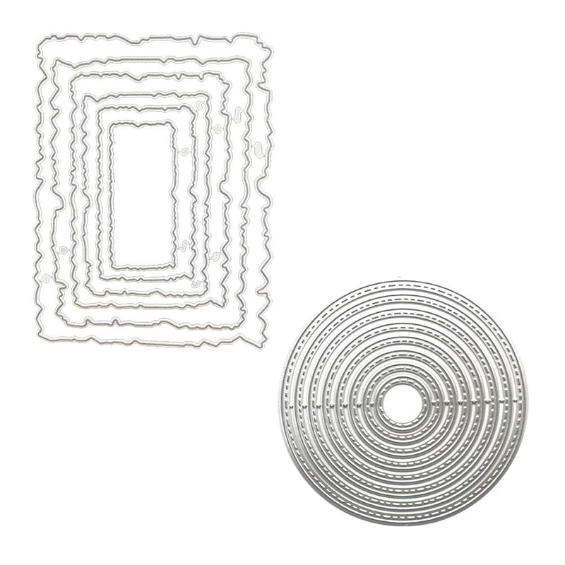 Metal Nesting Cutting Dies Circle And Rectangle Embossing Stencil Die