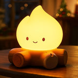 Table Decorations,Campfire Night Light,Usb Rechargeable Flame Lamp,Silicone Cute Night Light For Kids, Dimmable Flameless Candles Light For Christmas Outdoor Indoor Decorative Lights