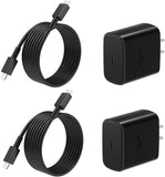 2 Pack USB C Fast Charger with 6FT USB C Cable for Samsung Galaxy S26 S25 S24 S23 iPhone 17 16 15