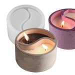 Tai Chi Candle Holder Silicone Mold Yin Yang Candle Vessels Resin Concrete Cement Mold Unique Silicone Resin Jar Box Container Storage Mold Diy Jewelry Trinket Holder Succulent Pot Decoration