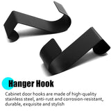 6 Pcs Over The Cabinet Door Hooks, Black Stainless Steel Hanger Hook Organizer Holder Back Door Hanger Single Hanging Hooks For Over The Door, Kitchen, Christmas, Wreath, Clothes