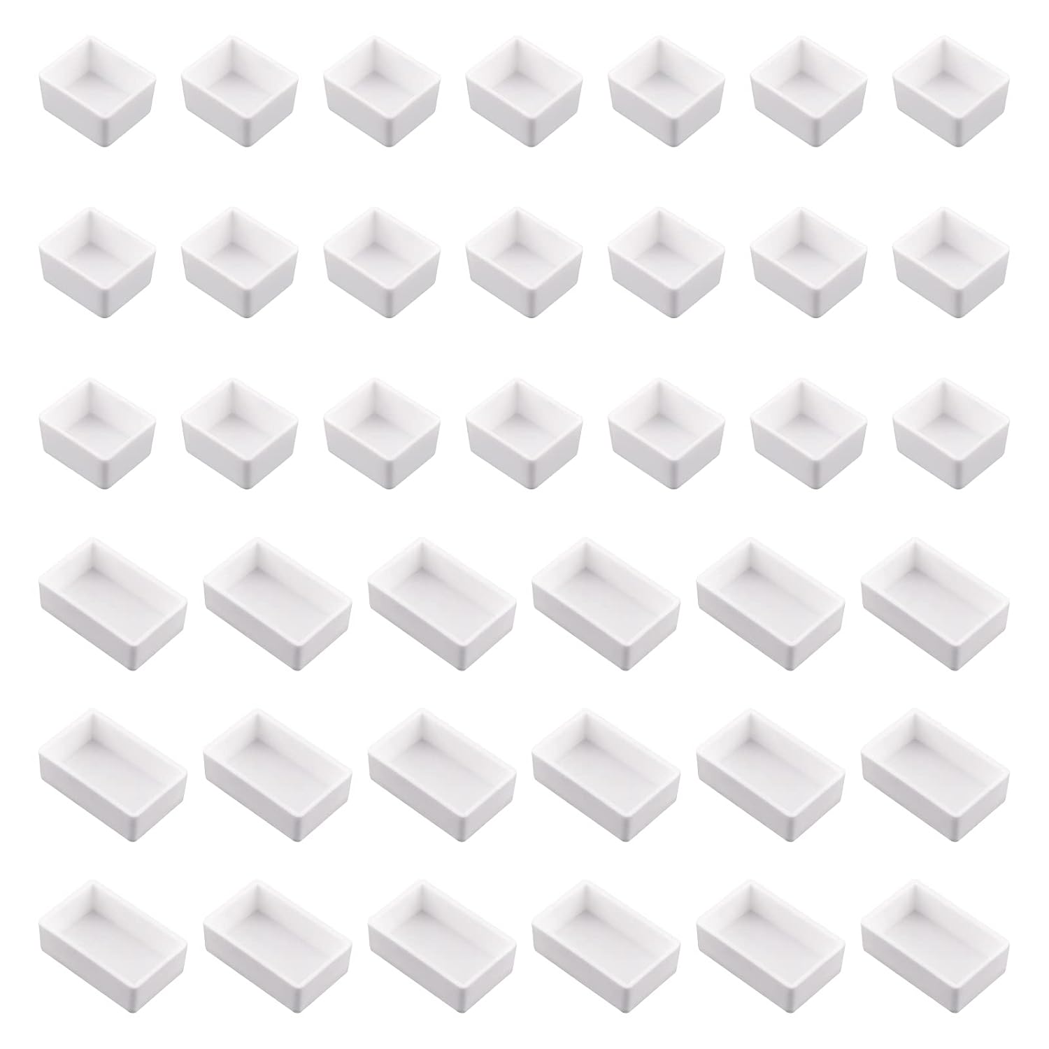 Empty Watercolour Paint Pans, 50 Pcs White Half Pans & 50 Pcs Full Paint Tins For Diy Watercolor Oils Watercolour Pans Replacements