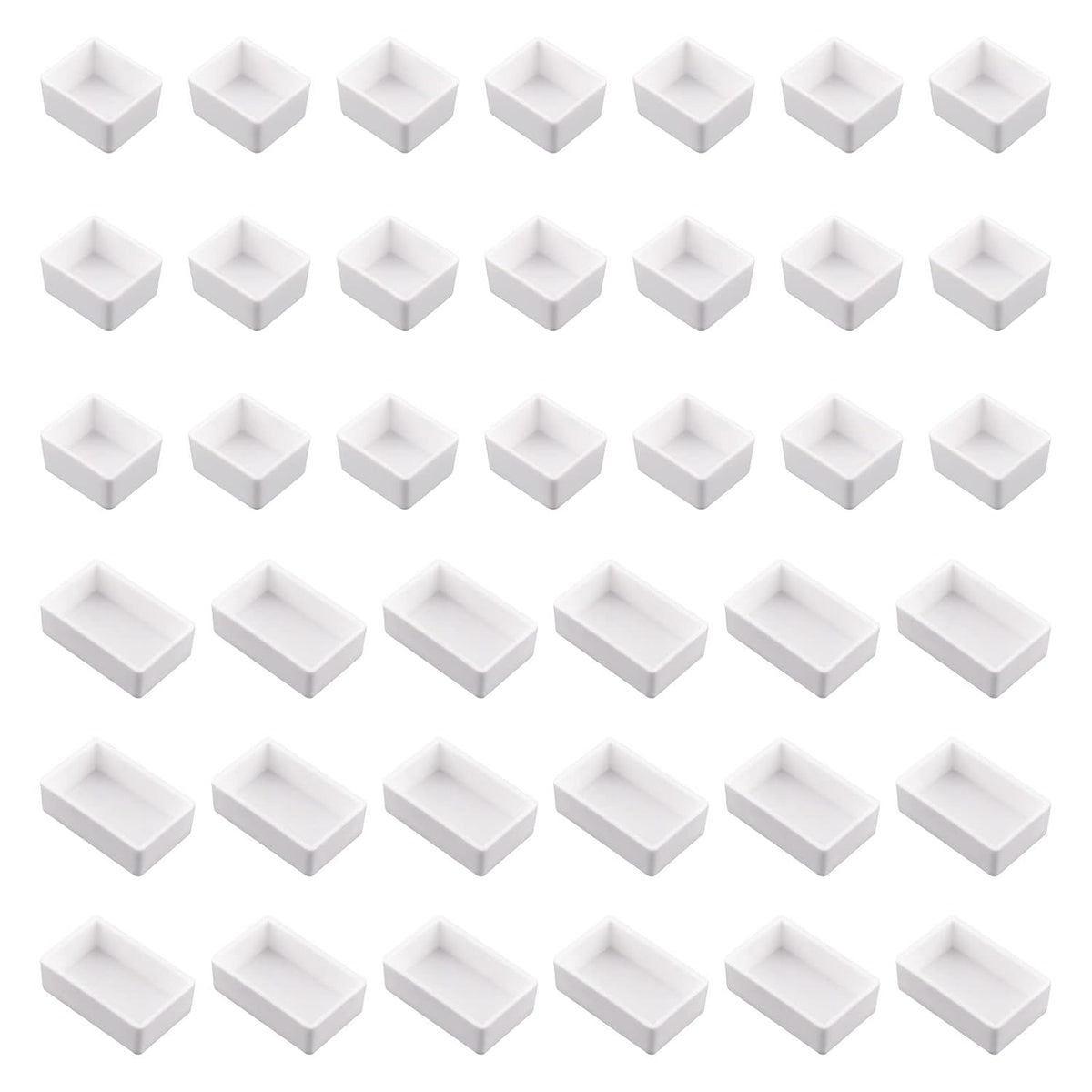 Empty Watercolour Paint Pans, 50 Pcs White Half Pans & 50 Pcs Full Paint Tins For Diy Watercolor Oils Watercolour Pans Replacements