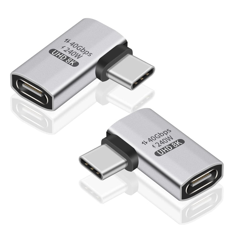 240W Right Angle Usb C, 40Gbps Usb C 90 Degree Adapter Male To Female Adapter