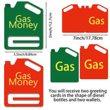 2 Set Gas Gift Cards Gas Money Greeting Cards Folded Greeting Card Gas Can Ornament Funny Money Holder Ornament Small Gas Can For Teacher'S Gift Funny For Mom Dad Valentine'S Day