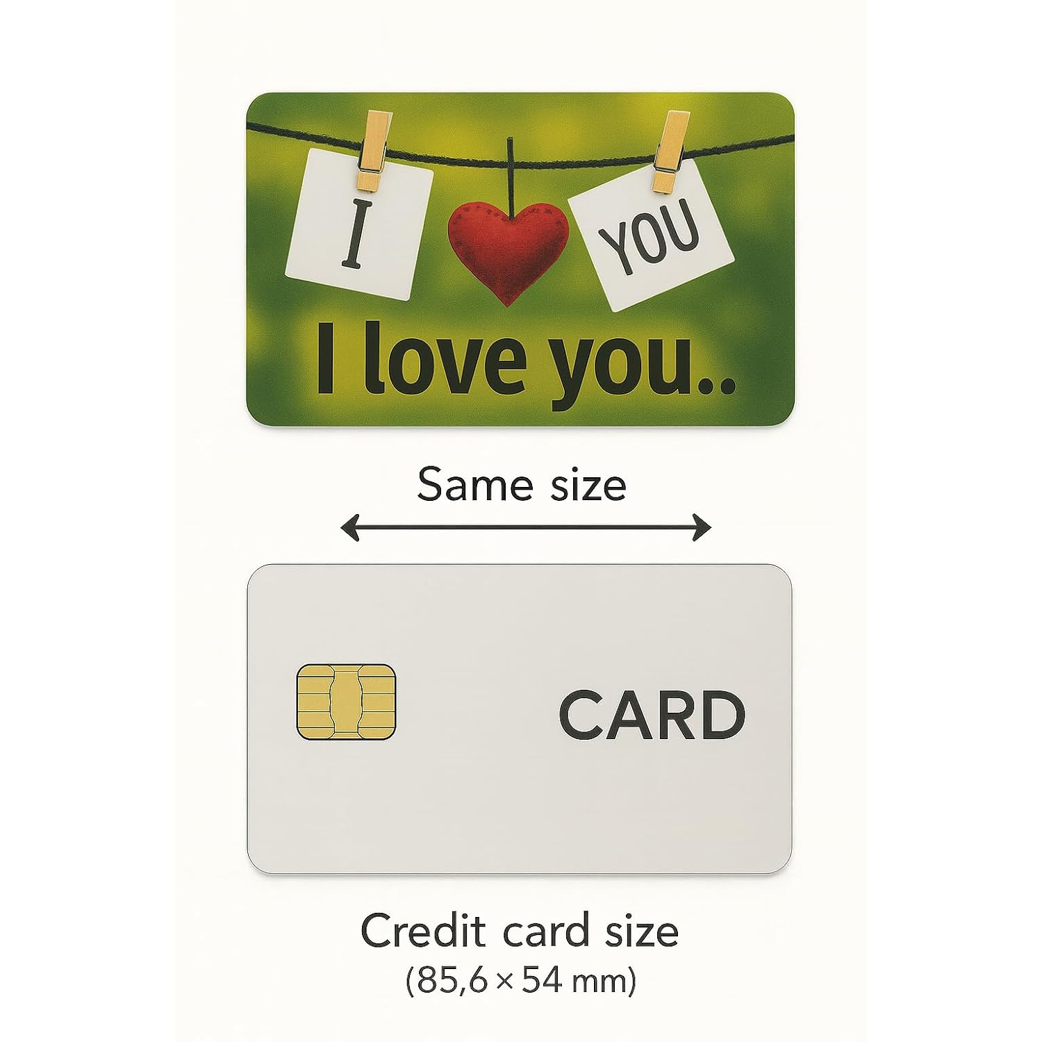 Romantic Scratch Off Card – “I Love You More Than Yesterday” – Mini Love Greeting Card For Him Or Her, Wallet Size Romantic Note, Cute Surprise, Envelope Included