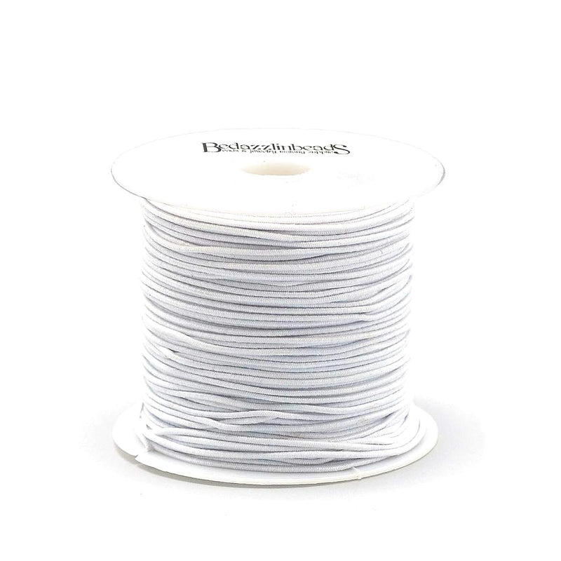 60 Feet 1Mm White Stretchy Soft Fabric Elastic Beading Cord For Jewelry Making