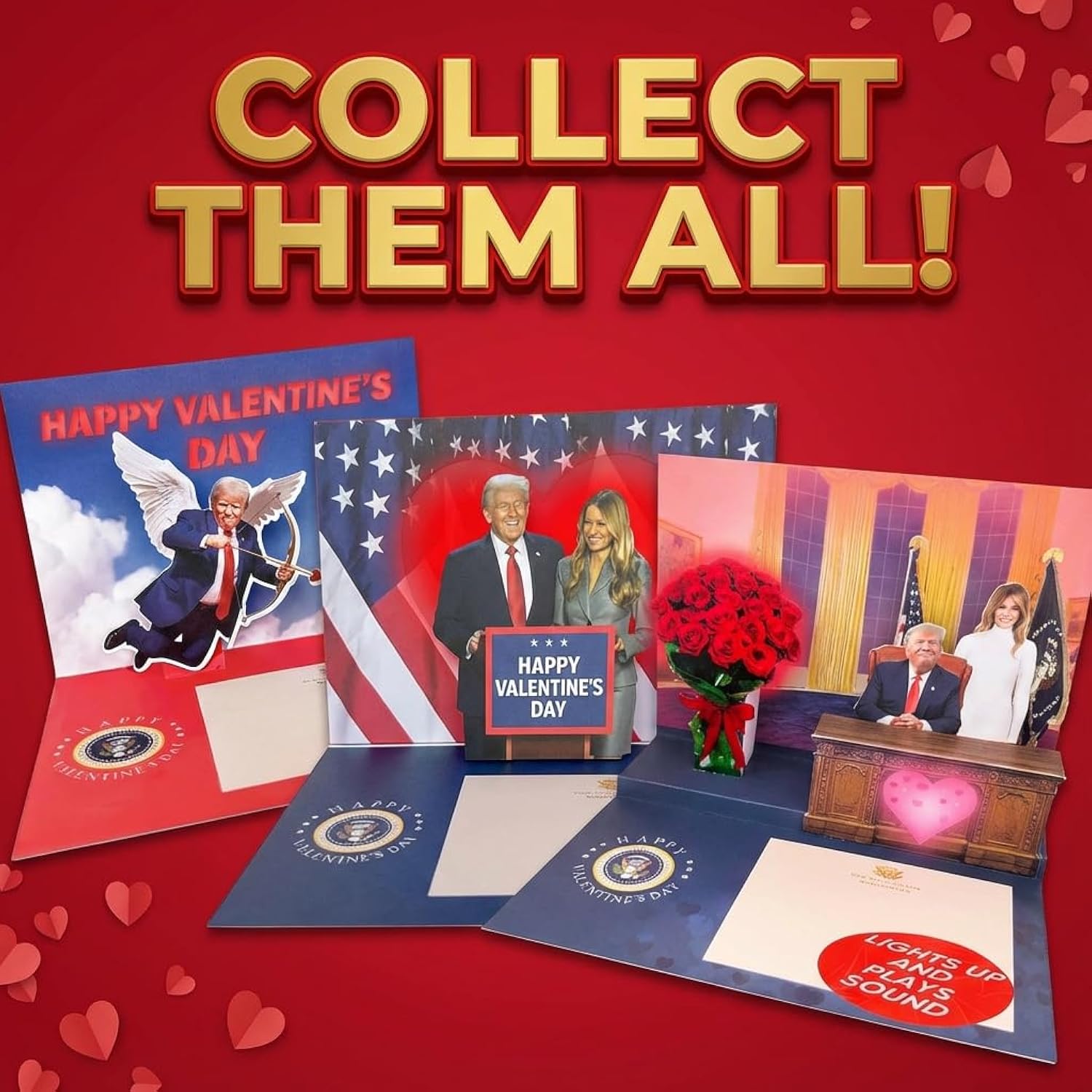 Trump Valentine’S Day Talking Pop Up Card Oval Office With Light & Sound – Presidential Message With Donald Trump’S Real Voice, Republican Valentine Day Gag Gift, Funny Gifts For Men & Women