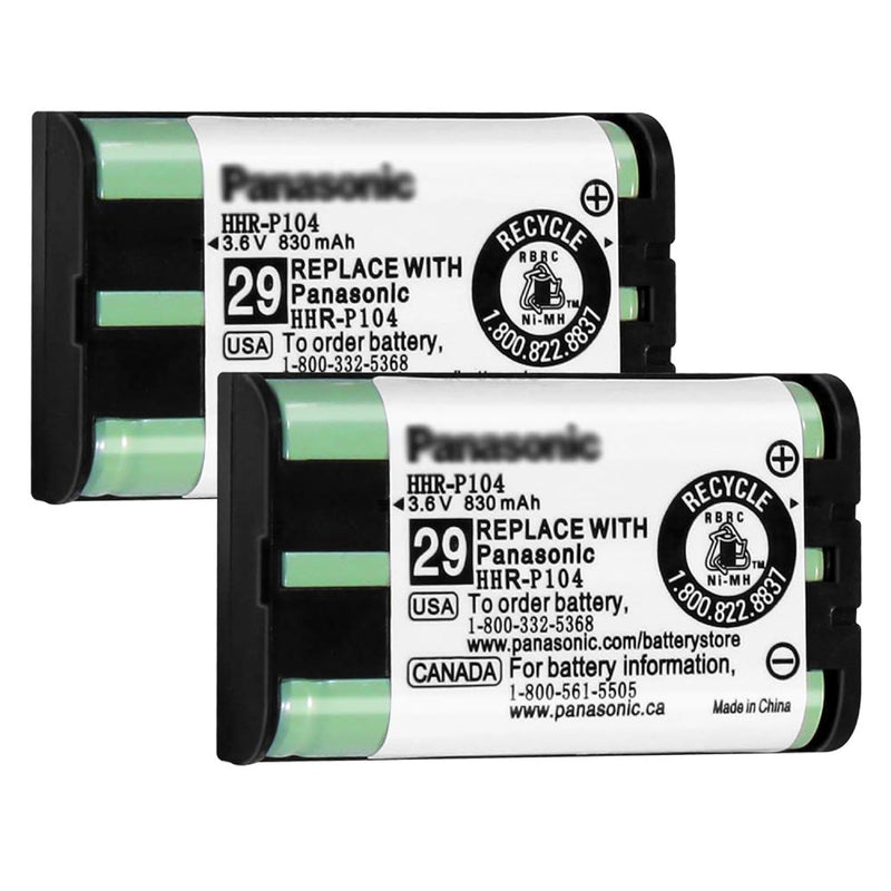 2Pack Cordless Phone Ni-Mh Rechargeable Battery For Panasonic Hhr-P104 3.6V 83