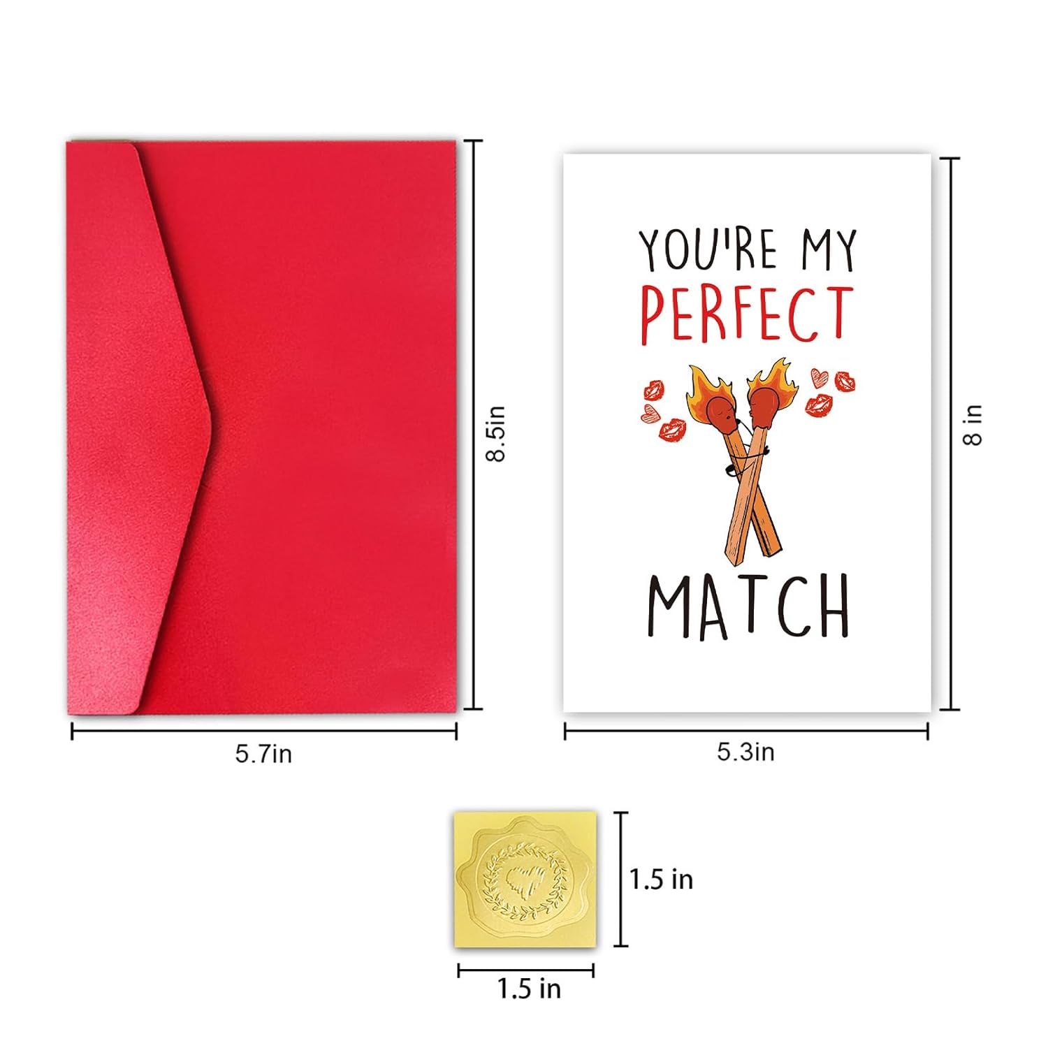 Funny Valentines Day Card For Husband Him, Lovely Valentine’S Day Card For Boyfriend Man, You’Re My Perfect Match Card