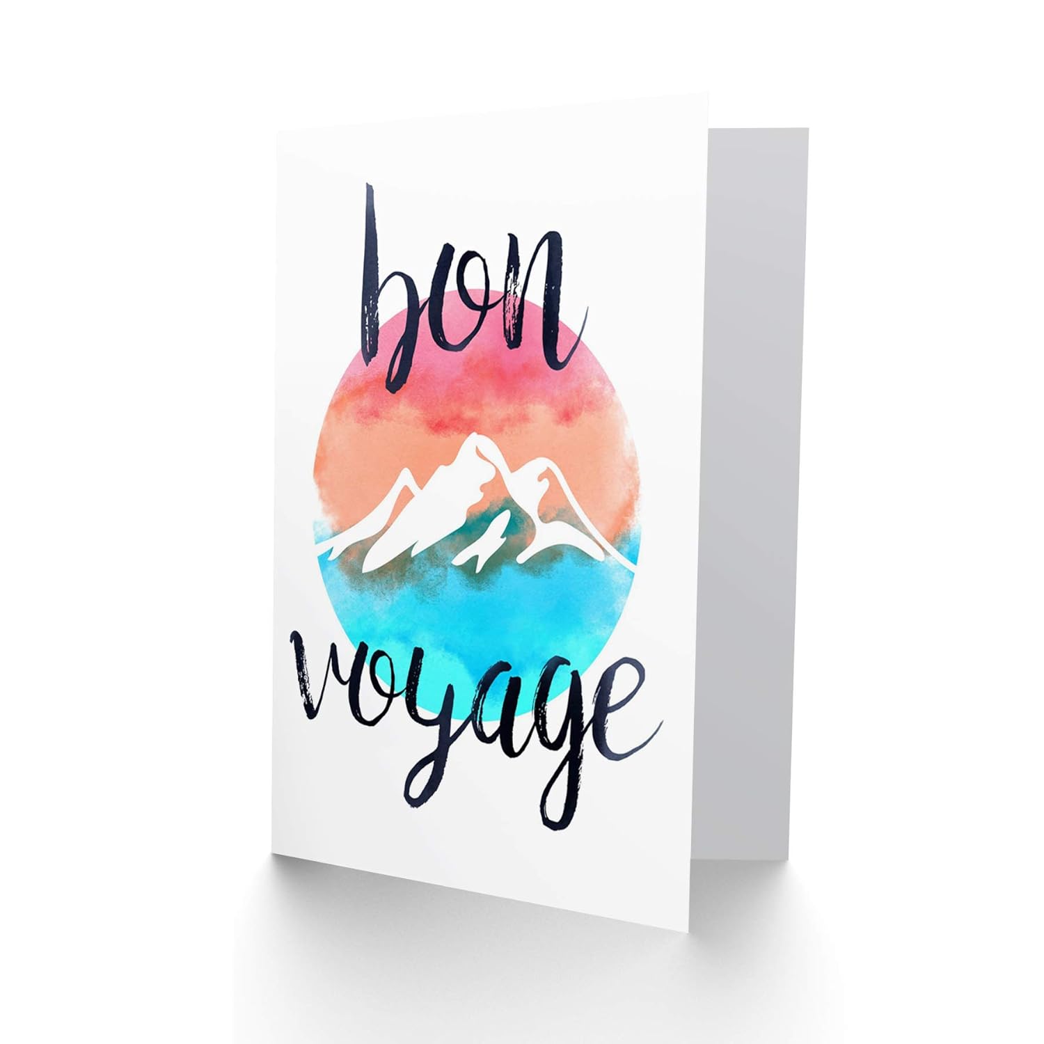 Greeting Bon Voyage Mountain Peak Gift Sealed Greeting Card Plus Envelope Blank Inside