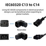 Iec 320 C14 Male To C13 Female 90 Degree Down Angled Power Extension Connector Adapter 10A 250V For Monitor/Computer/Pdu Chassis/Printer