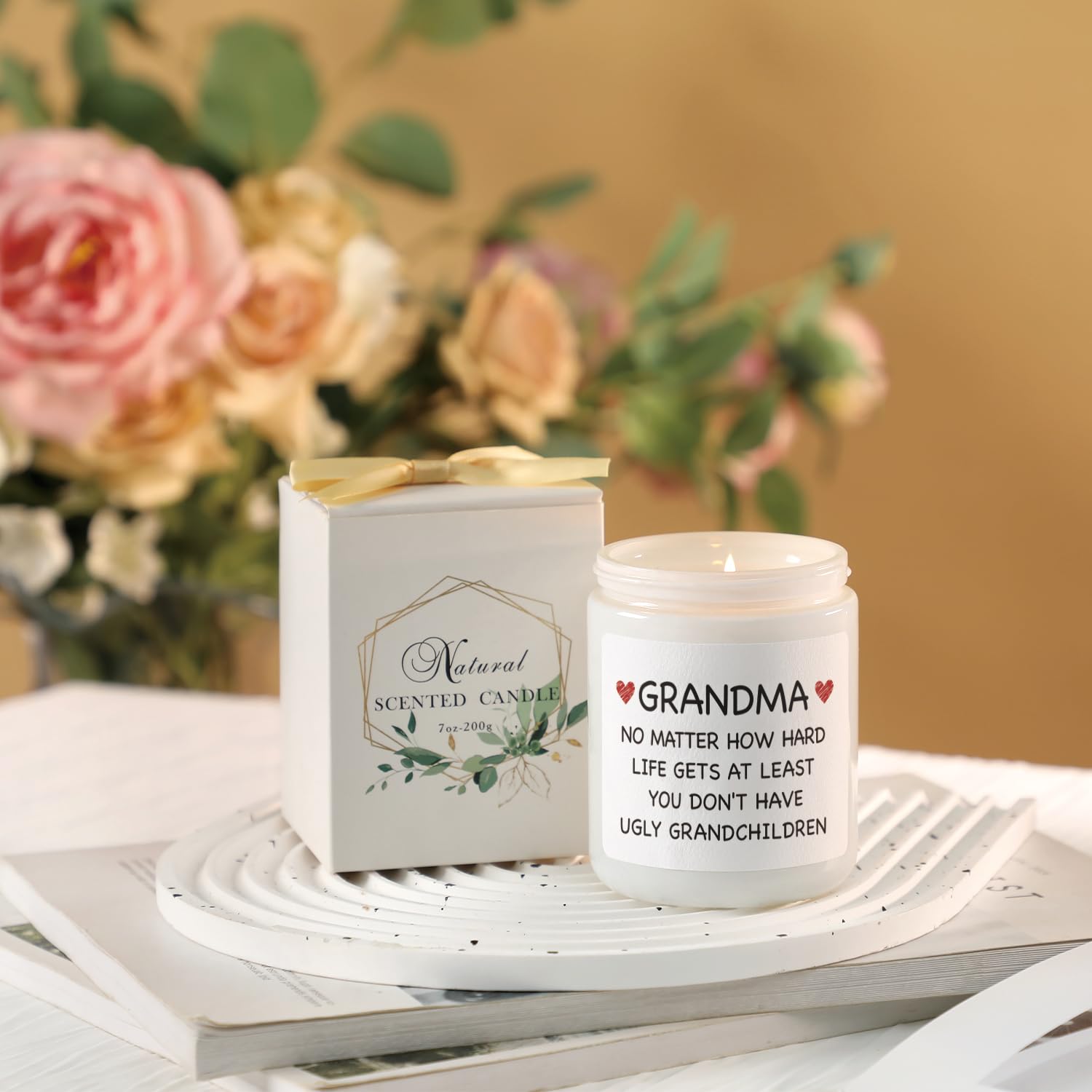 Grandma Christmas Candle Gift From Grandkids, Funny Gifts For Birthday,Mother Day,Grandparents Day,Thanksgiving, Or Christmas, Vanilla Lavender Scented Candle