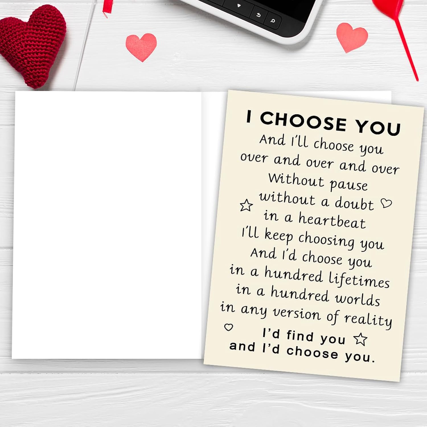 “I Choose You ”Valentines Day Card For Him Her, Romantic Valentines Day Gifts For Husband Wife Boyfriend Girlfriend