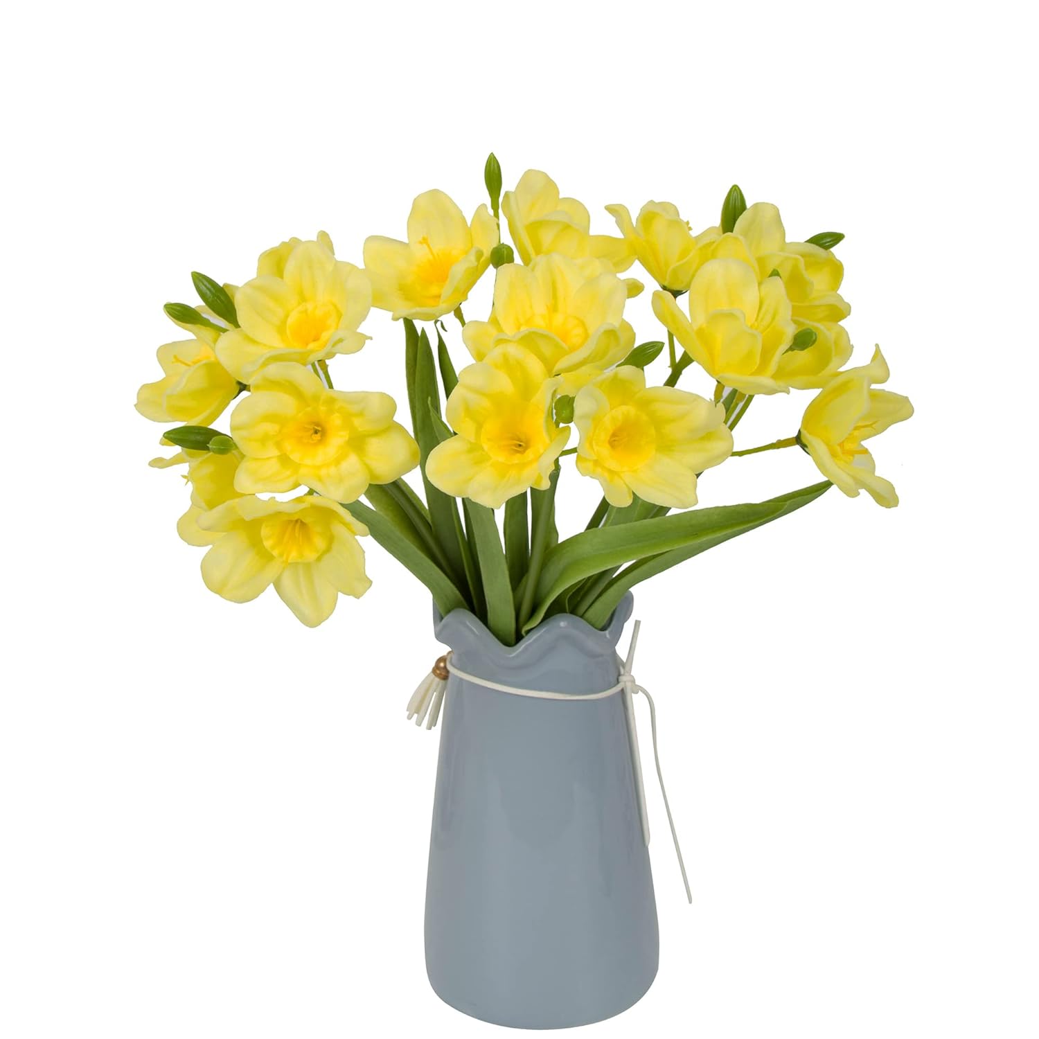 2Pcs Artificial Daffodil Bundles,16 Inch Faux Daffodil Stems With 18Pcs Latex Fake Flowers,Premium Artificial Flowers For Home Decor Centerpiece Diy Wedding Bouquet Supply,Yellow