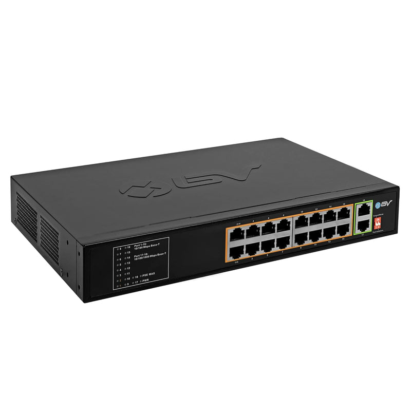 -Tech 18 Ports Long Range Poe+ Switch (16 Poe+ Ports | 2 Gigabit Ethernet Upli