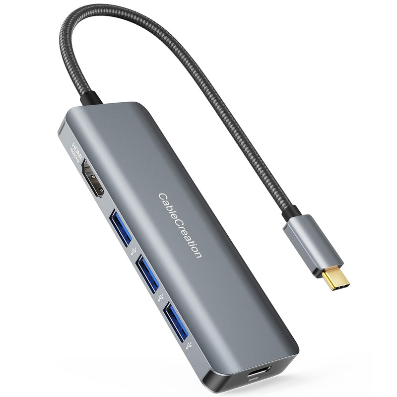 CableCreation USB-C Hub 4K 60Hz, 5-in-1 USB C Multiport Adapter with HDMI and