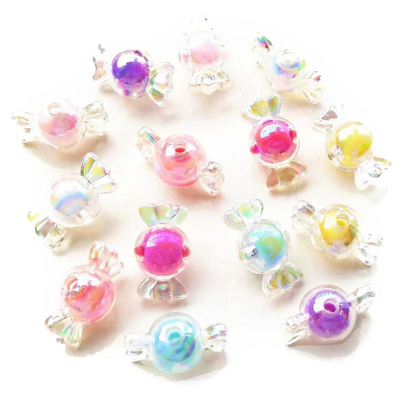 Mixed 7 Colors Shiny Ab Color Acrylic Candy Bow Bead Hairband Bracelets Neckla