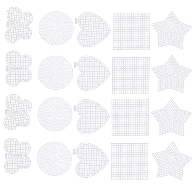 50 Pcs Clear Plastic Mesh Canvas Plastic Sheets Needlepoint Embroidery Canvas