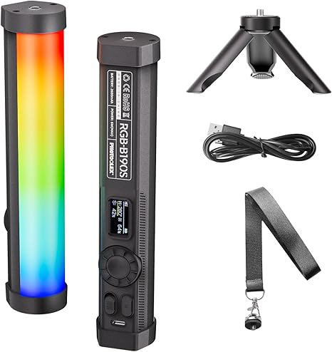 Mini RGB Tube Light LED Video Wand Rechargeable Magnetic Handheld Light Stick for Vlog YouTube
