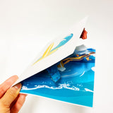 Surfer Pop Up Birthday Card (Girl) - Surfing, Ocean, Happy Birthday, Just Because, Special Days, Retirement, Graduation, Friendship,Anniversary Card, Unique Gifts For Girlfriend, Wife, Lady, Women |