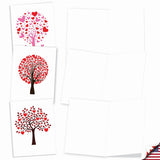 - 20 Cute Boxed Cards (4 X 5.12 Inch) - Assorted Blank Set (10 Designs, 2 Each) - Love Trees Am3185Ocb-B2X10