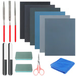 15 Pcs Resin Casting Tools Set - Include Sand Papers, Polishing Blocks, Polishing Cloth, Round File, Semicircular File, Flat File And Scissors For Polishing Epoxy Resin Jewelry Making Supplies