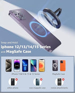 MagSafe Phone Grip, Adjustable Ring Holder & Kickstand for iPhone 15/14/13/12