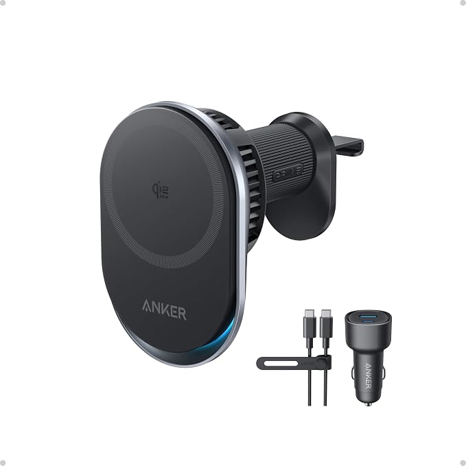 Qi2 25W Magnetic Wireless Car Charger Mount with Vent Clip for iPhone 17 16 15 14 13 12