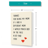 Sarcasm Card For Mom, Funny Birthday Greeting Card For Mommy, Stepmom, Unique Mothers Day Gifts For Daughter, Son